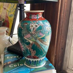 Vintage Gold Imari Hand Painted Vase